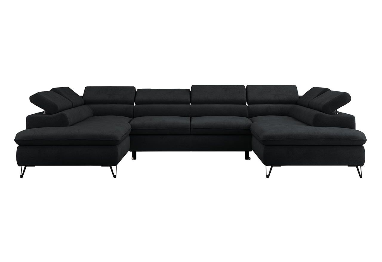 Narożnik PETER U - Kronos 07 - czarny - OUTLET