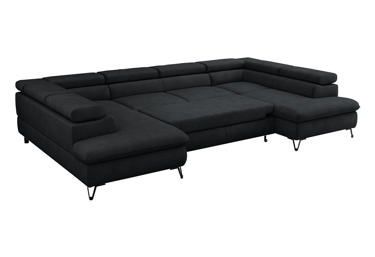 Narożnik PETER U - Kronos 07 - czarny - OUTLET