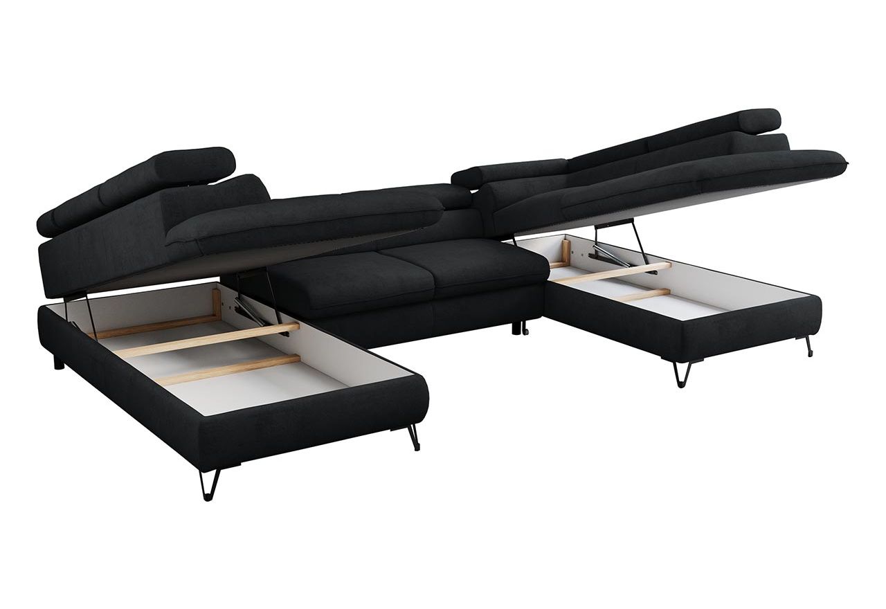 Narożnik PETER U - Kronos 07 - czarny - OUTLET