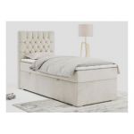 Łóżko kontynentalne PERA 90x200 - Monolith 02 - beżowy - OUTLET