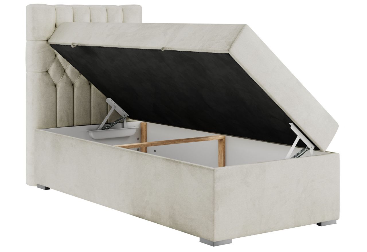 Łóżko kontynentalne PERA 90x200 - Monolith 02 - beżowy - OUTLET