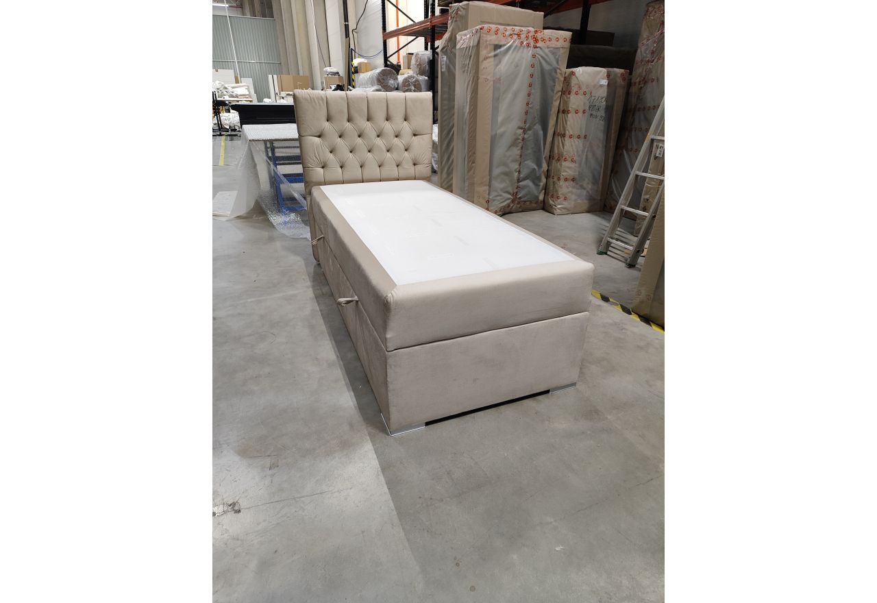 Łóżko kontynentalne PERA 90x200 - Monolith 02 - beżowy - OUTLET