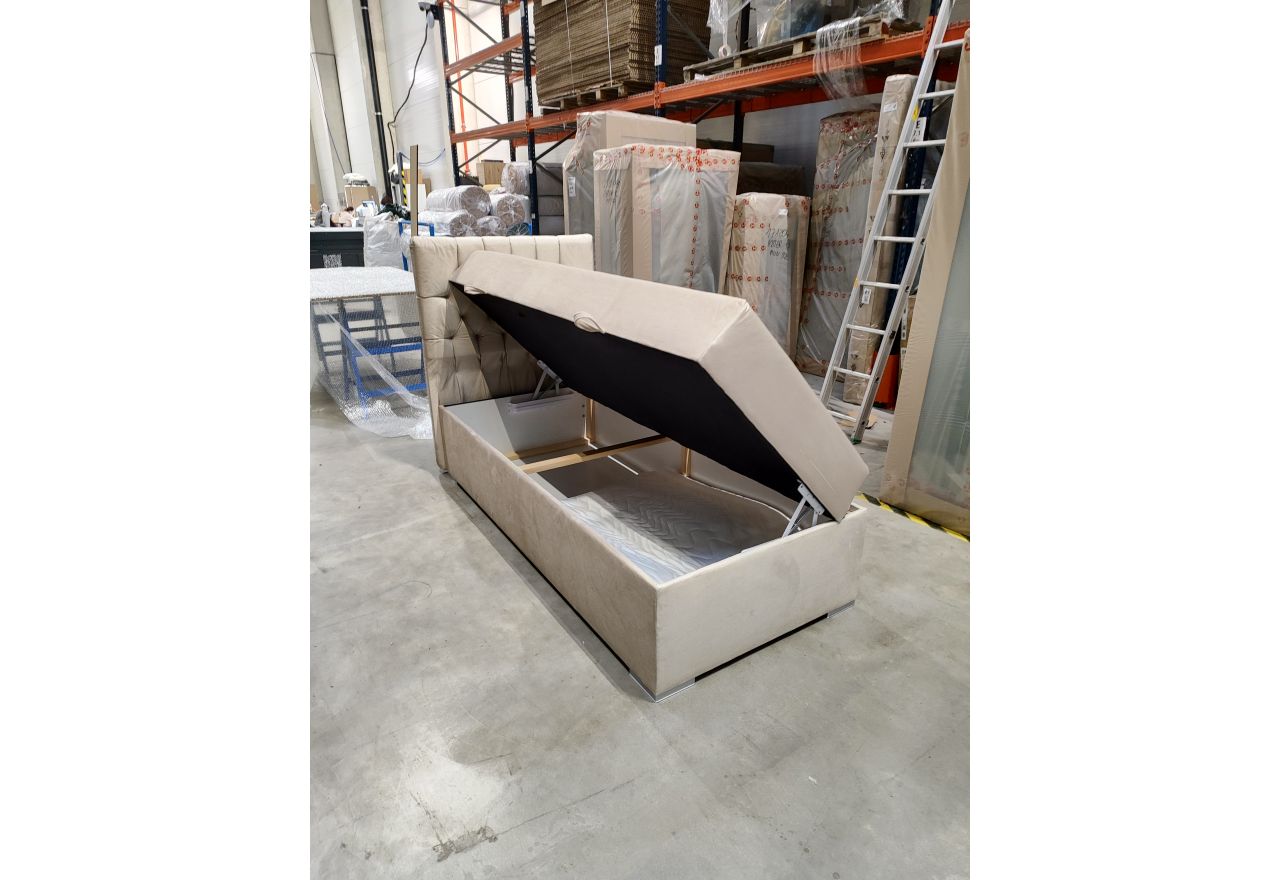 Łóżko kontynentalne PERA 90x200 - Monolith 02 - beżowy - OUTLET