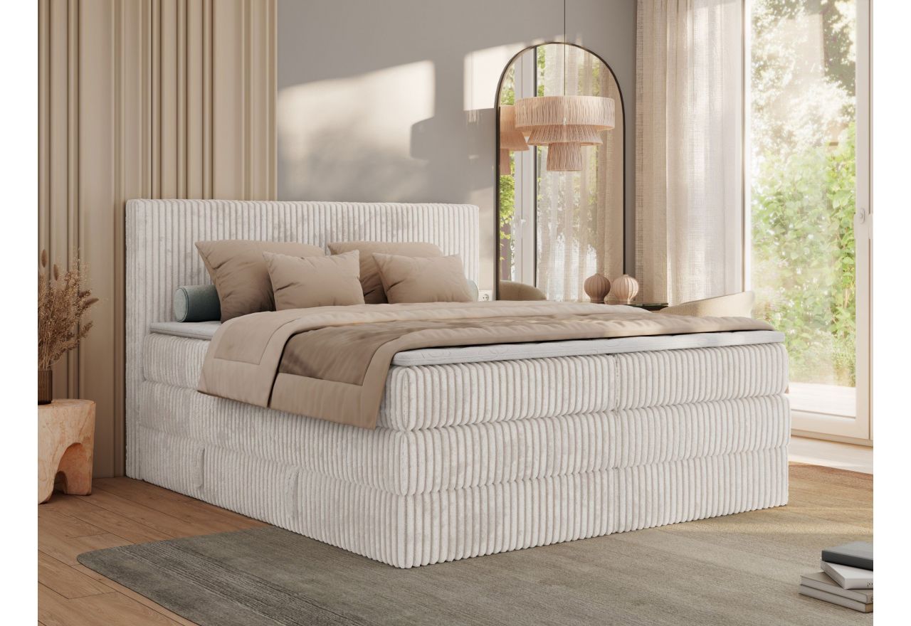 Łóżko kontynentalne TILIANO KING 140x200 - Tilia 01 - beżowy - OUTLETU