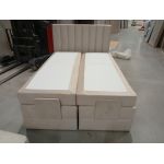 Łóżko kontynentalne, sterowane elektrycznie - COMFORTO 140x200 - Monolith 02 - beżowy - OUTLETU