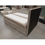 Łóżko kontynentalne, sterowane elektrycznie - COMFORTO 140x200 - Monolith 02 - beżowy - OUTLETU