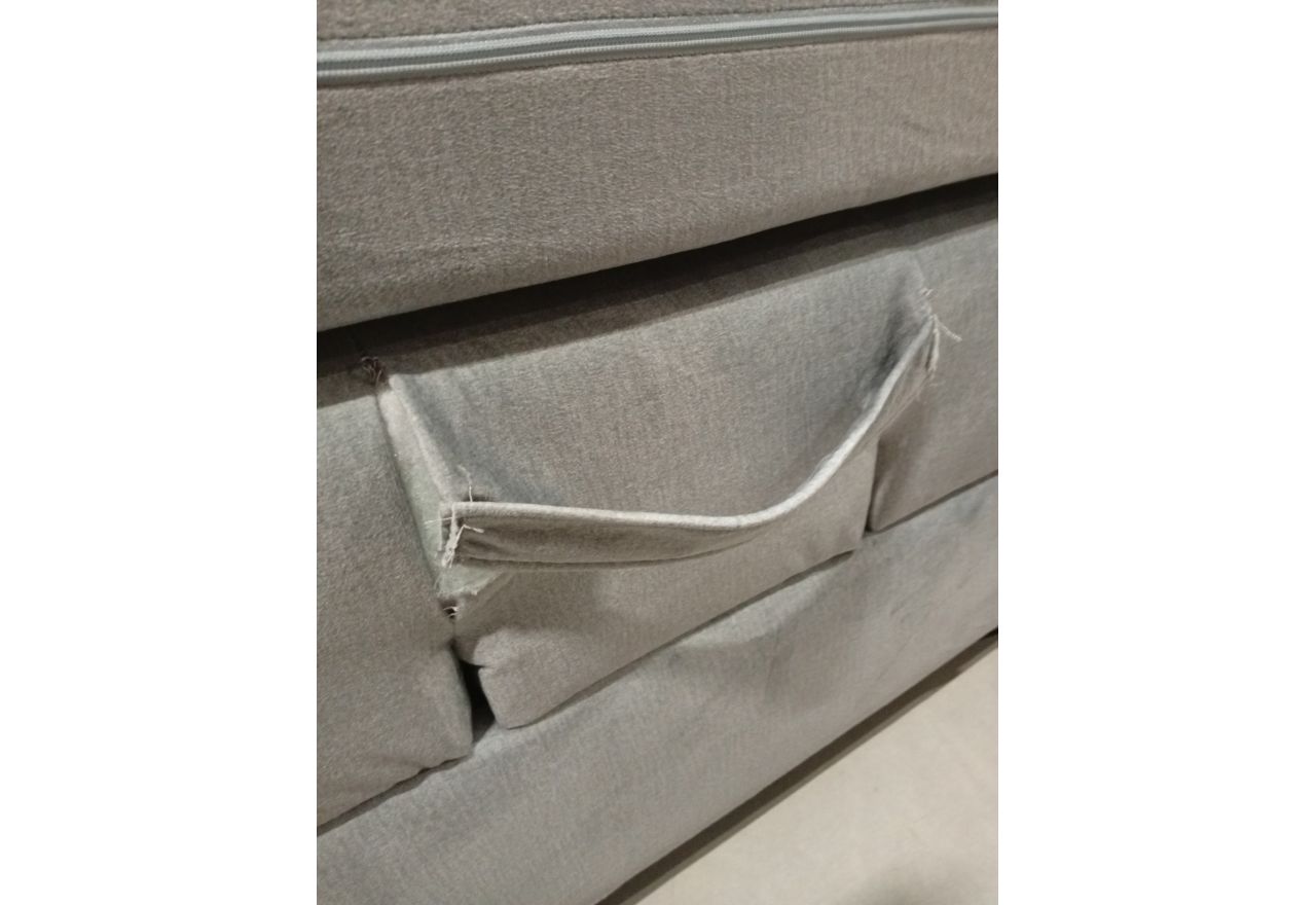 Łóżko kontynentalne, elektrycznie sterowane z pilota - ELECTRO 180x200 - Monolith 84 - jasny szary - OUTLETU