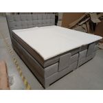 Łóżko kontynentalne, elektrycznie sterowane z pilota - ELECTRO 180x200 - Monolith 84 - jasny szary - OUTLETU