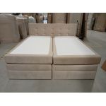 Łóżko kontynentalne LUKA KING 200x200 - Monolith 02 - beżowy - OUTLETU