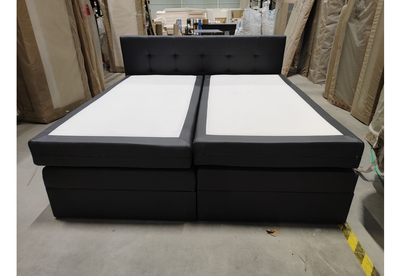 Łóżko kontynentalne LUKA KING 200x200 - Soft 20 - grafitowa ekoskóra - OUTLETU