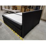 Łóżko kontynentalne LUKA KING 200x200 - Soft 20 - grafitowa ekoskóra - OUTLETU