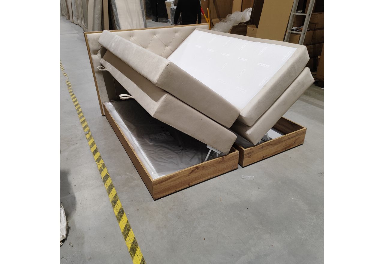 Łóżko kontynentalne VENETO KING 180x200 - Monolith 02 - beżowy - OUTLETU