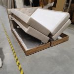 Łóżko kontynentalne VENETO KING 180x200 - Monolith 02 - beżowy - OUTLETU