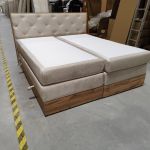 Łóżko kontynentalne VENETO KING 180x200 - Monolith 02 - beżowy - OUTLETU