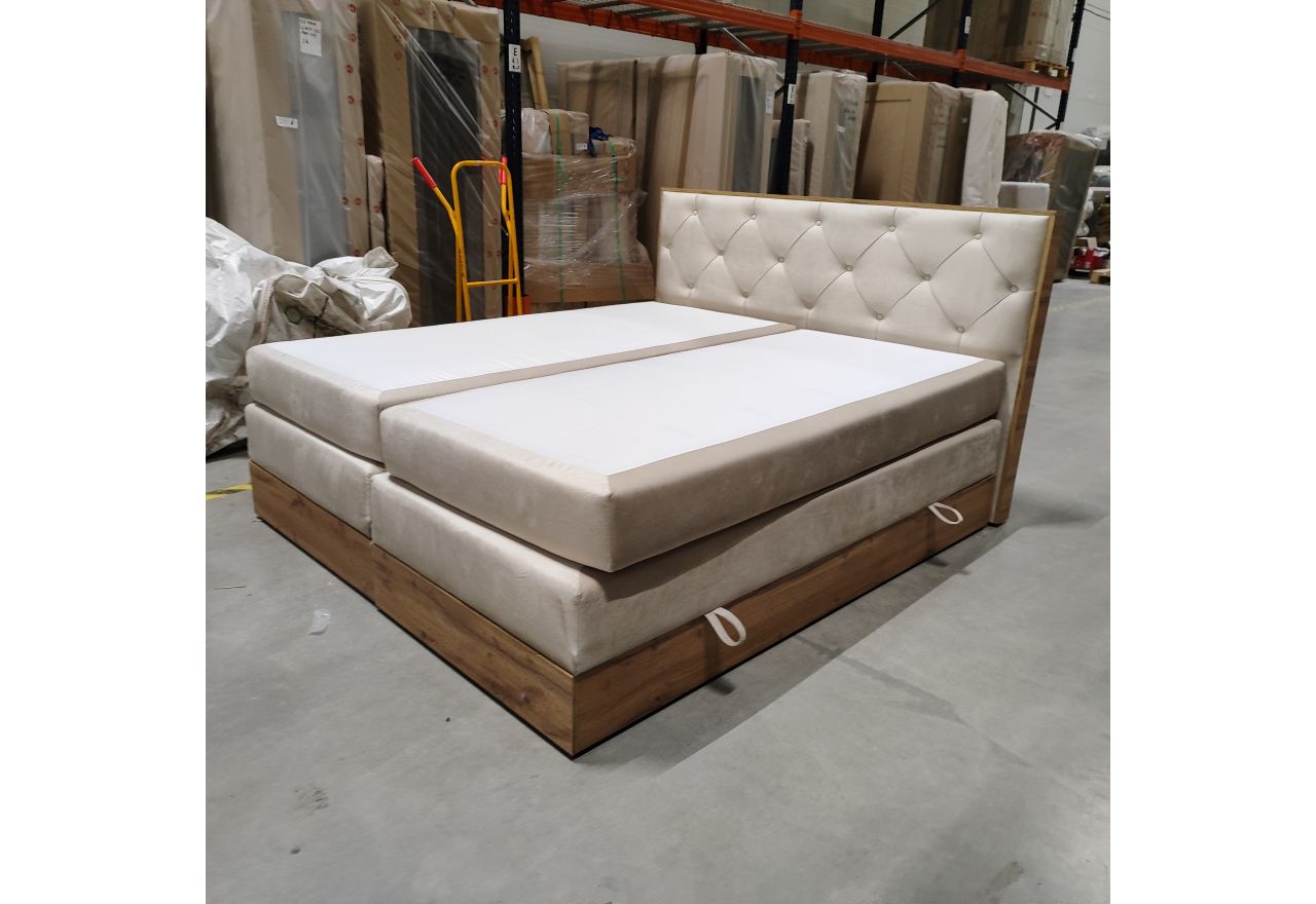 Łóżko kontynentalne VENETO KING 180x200 - Monolith 02 - beżowy - OUTLETU