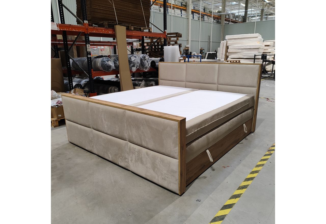 Łóżko kontynentalne ALBERO 2 KING DUO 200x200 - Monolith 02 - beżowy - OUTLETU