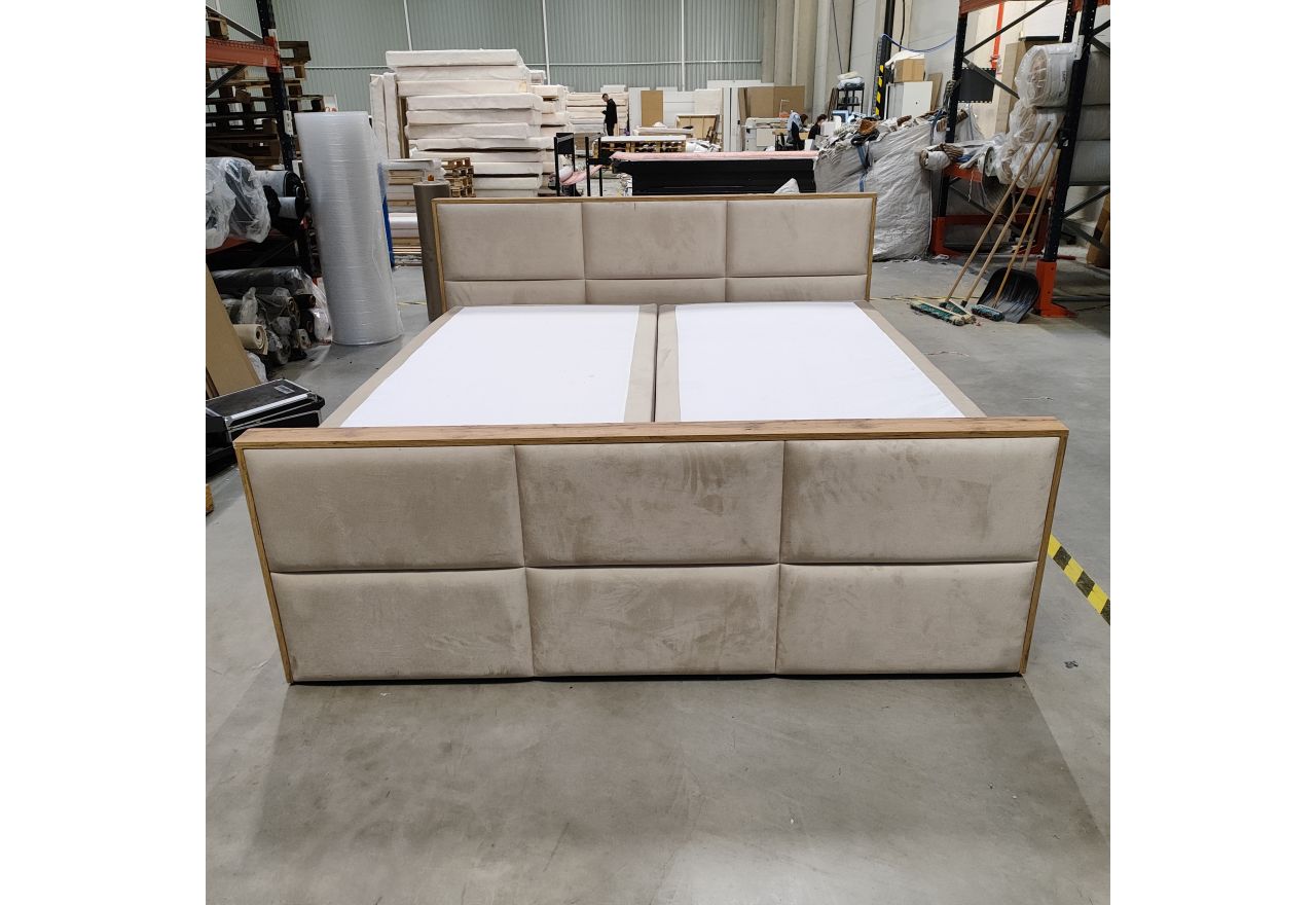 Łóżko kontynentalne ALBERO 2 KING DUO 200x200 - Monolith 02 - beżowy - OUTLETU