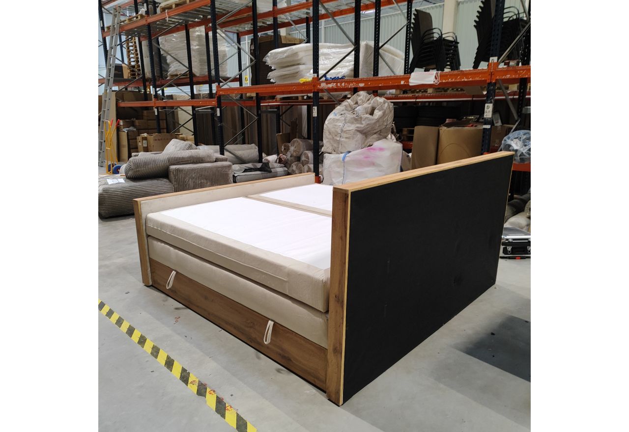 Łóżko kontynentalne ALBERO 2 KING DUO 200x200 - Monolith 02 - beżowy - OUTLETU