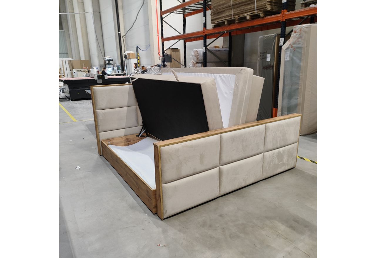 Łóżko kontynentalne ALBERO 2 KING DUO 200x200 - Monolith 02 - beżowy - OUTLETU