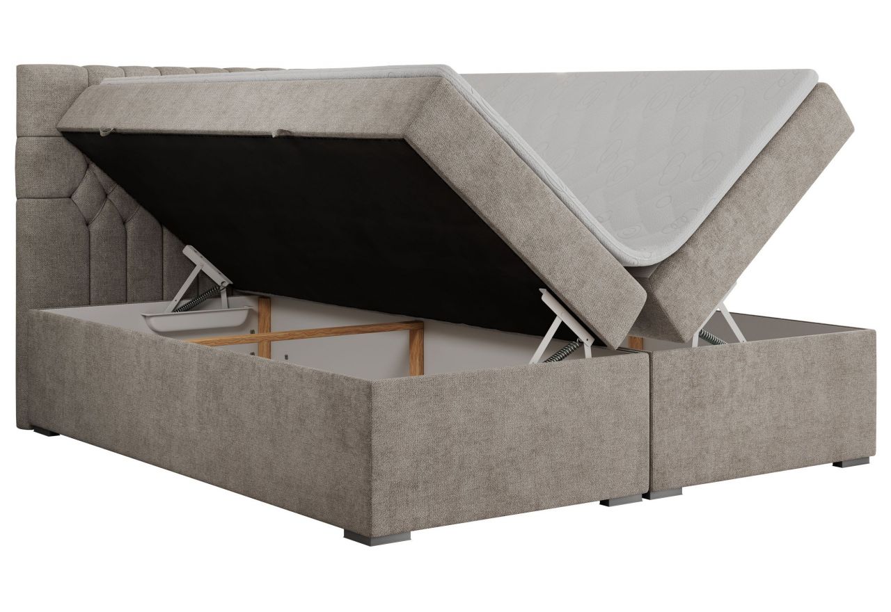 Łóżko kontynentalne PERA 180x200 - Matana 17 - beżowy - OUTLET