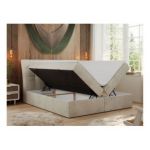 Łóżko kontynentalne DIEGOS 200x200 - Monolith 02 - beżowy - OUTLET