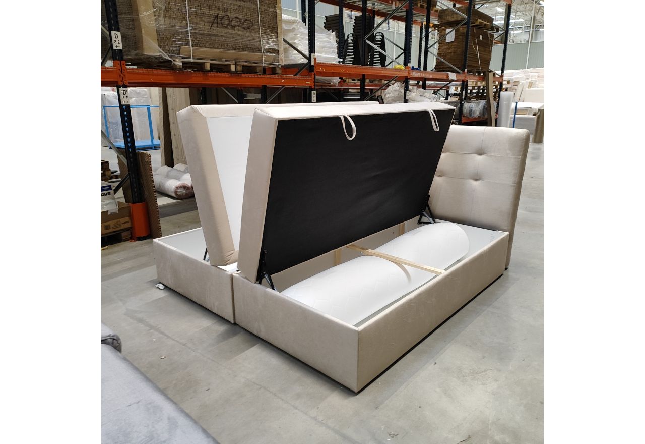 Łóżko kontynentalne DIEGOS 200x200 - Monolith 02 - beżowy - OUTLET