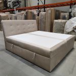 Łóżko kontynentalne DIEGOS 200x200 - Monolith 02 - beżowy - OUTLET