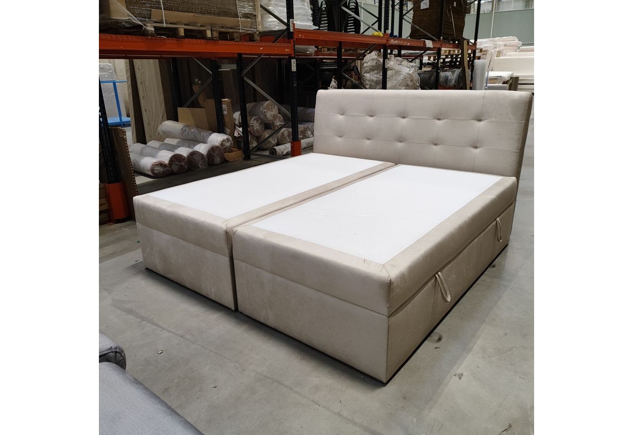 Łóżko kontynentalne DIEGOS 200x200 - Monolith 02 - beżowy - OUTLET