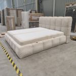 Łóżko kontynentalne NIRA 180x200 - Lapit 23 - beżowy - OUTLETU