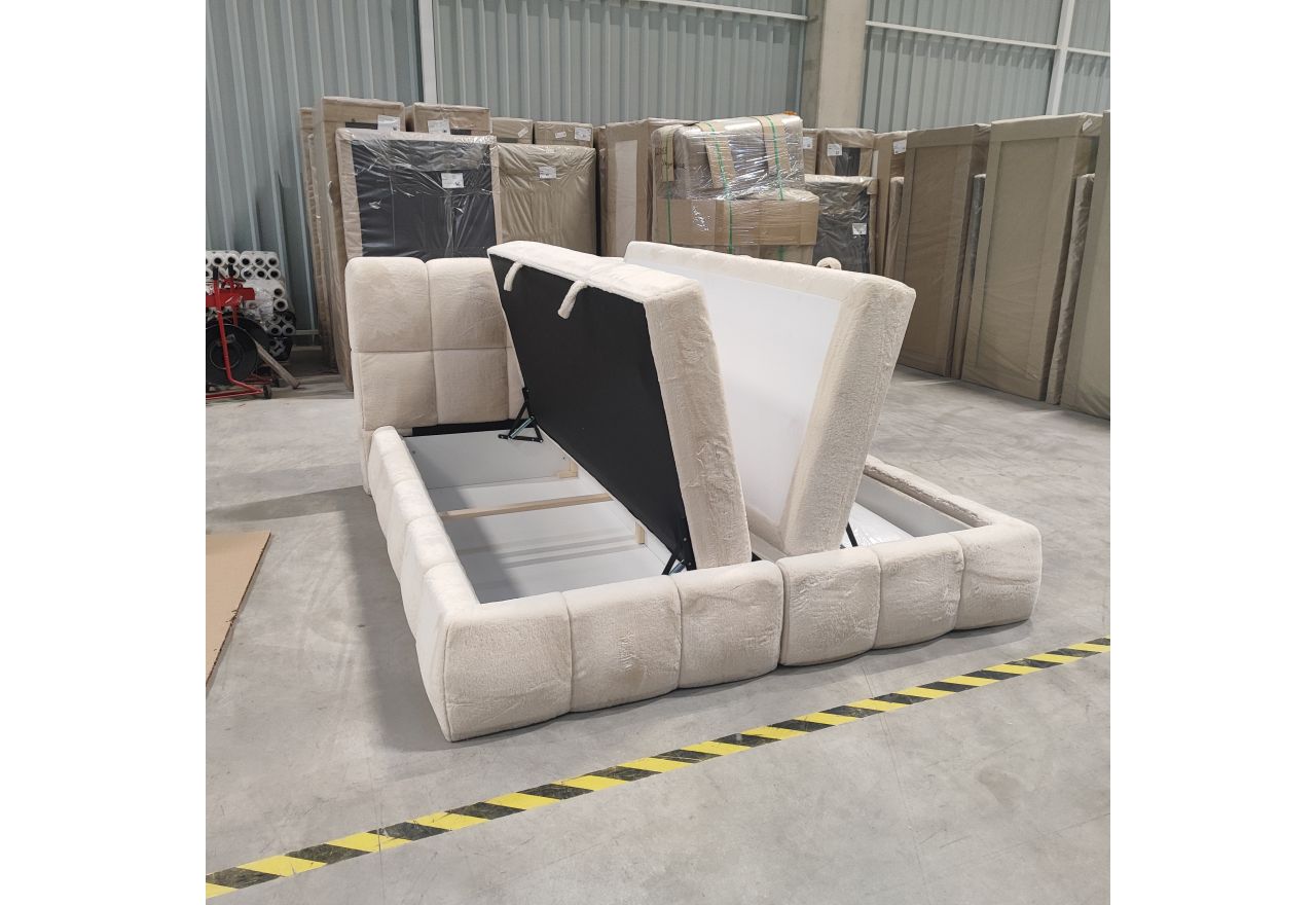 Łóżko kontynentalne NIRA 180x200 - Lapit 23 - beżowy - OUTLETU