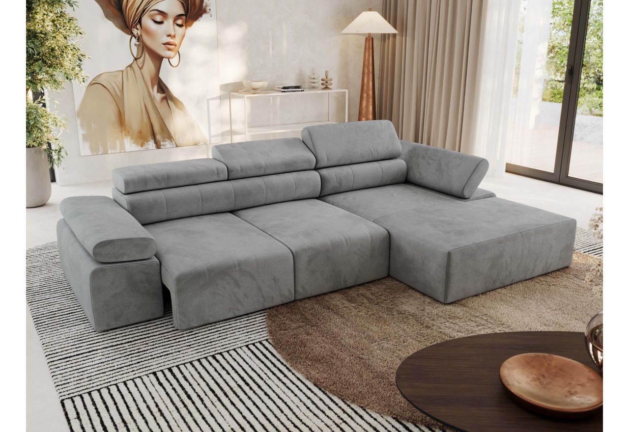 Narożnik z elektrycznym sterowaniem RILASSO L - Monolith 84 - jasny szary - OUTLETU