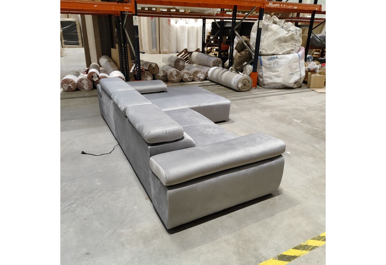 Narożnik z elektrycznym sterowaniem RILASSO L - Monolith 84 - jasny szary - OUTLETU