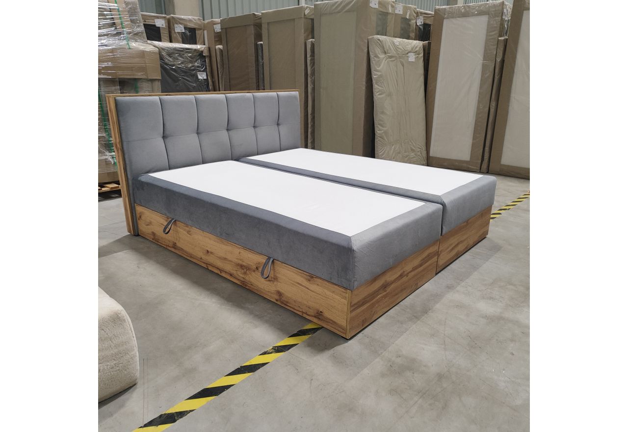 Łóżko kontynentalne ALBERO 1 180x200 - Monolith 84 - jasny szary - OUTLETU