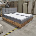 Łóżko kontynentalne ALBERO 1 180x200 - Monolith 84 - jasny szary - OUTLETU