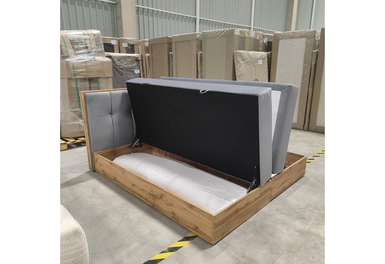 Łóżko kontynentalne ALBERO 1 180x200 - Monolith 84 - jasny szary - OUTLETU