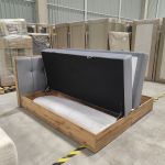 Łóżko kontynentalne ALBERO 1 180x200 - Monolith 84 - jasny szary - OUTLETU