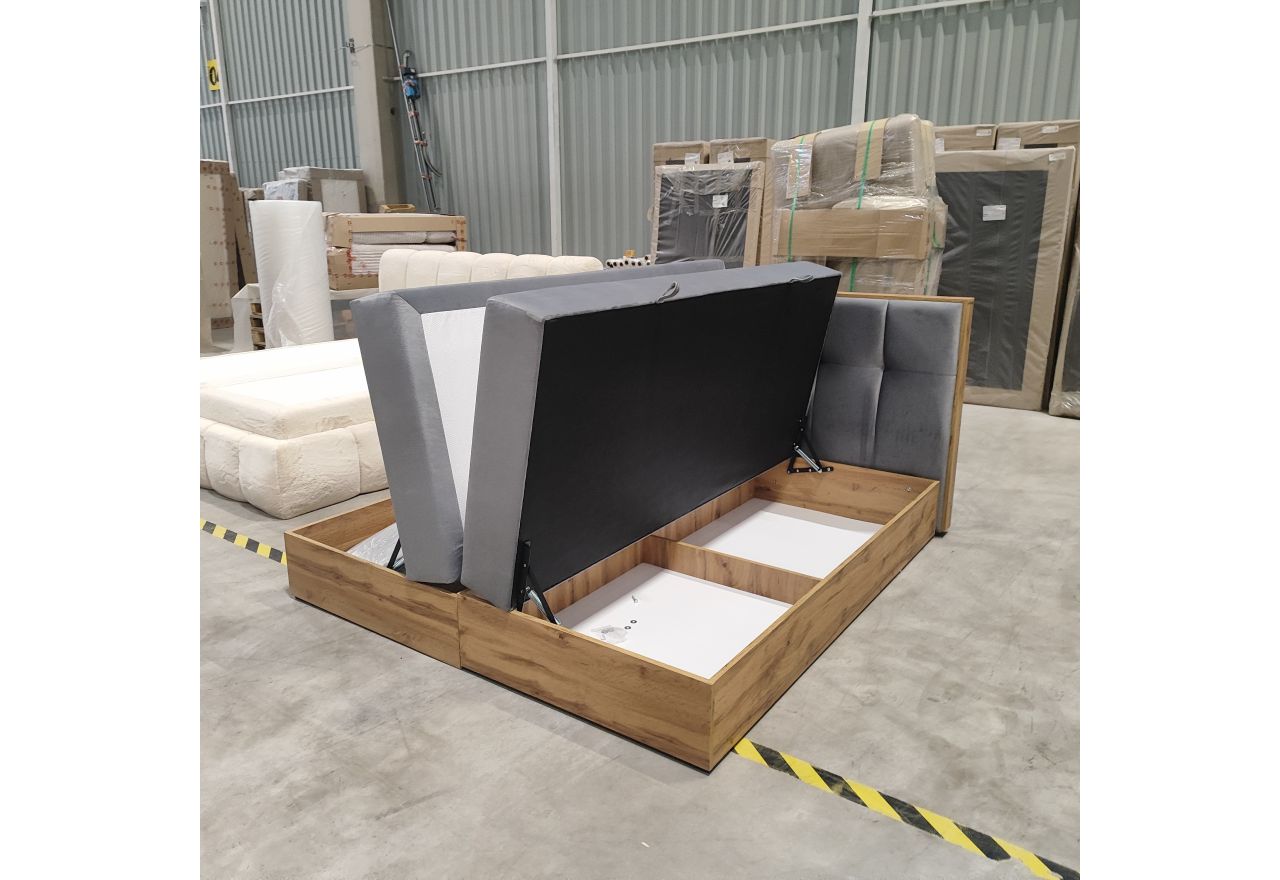 Łóżko kontynentalne ALBERO 1 180x200 - Monolith 84 - jasny szary - OUTLETU