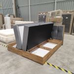 Łóżko kontynentalne ALBERO 1 180x200 - Monolith 84 - jasny szary - OUTLETU