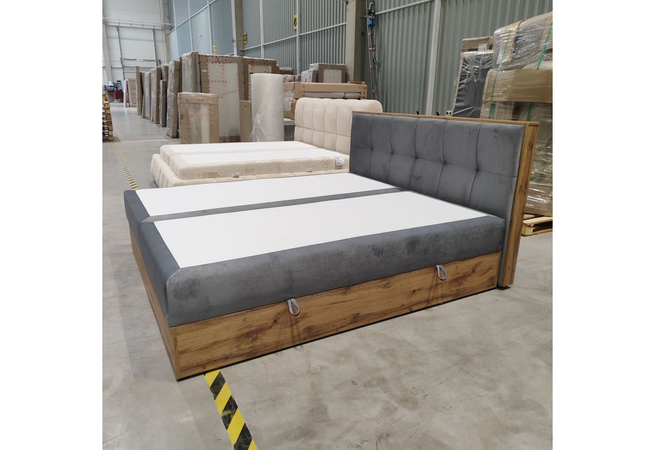 Łóżko kontynentalne ALBERO 1 180x200 - Monolith 84 - jasny szary - OUTLETU