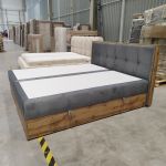 Łóżko kontynentalne ALBERO 1 180x200 - Monolith 84 - jasny szary - OUTLETU