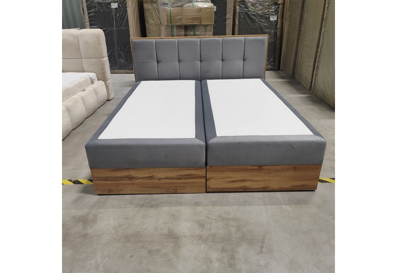 Łóżko kontynentalne ALBERO 1 180x200 - Monolith 84 - jasny szary - OUTLETU