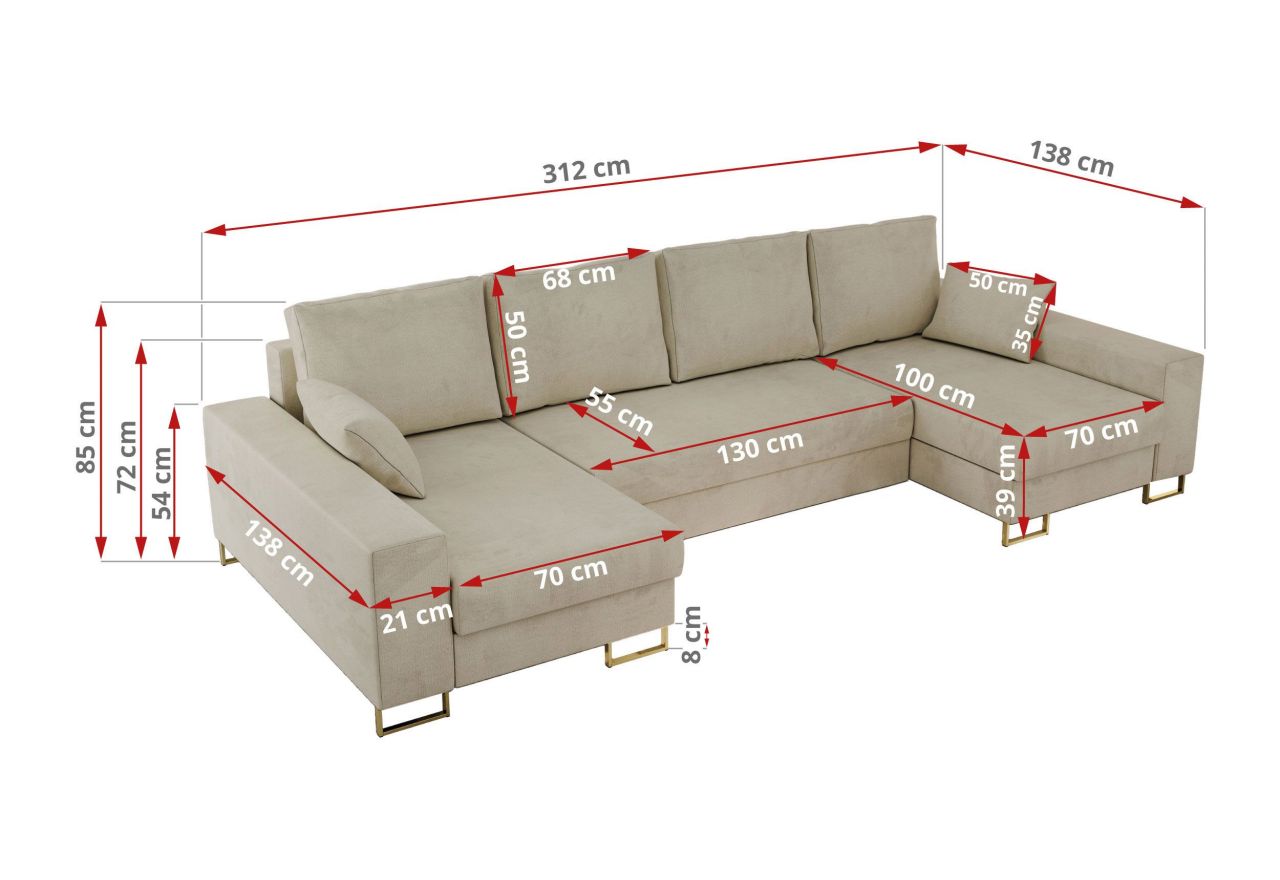 Narożnik DORIAN U - Monolith 02 - beżowy - OUTLETU