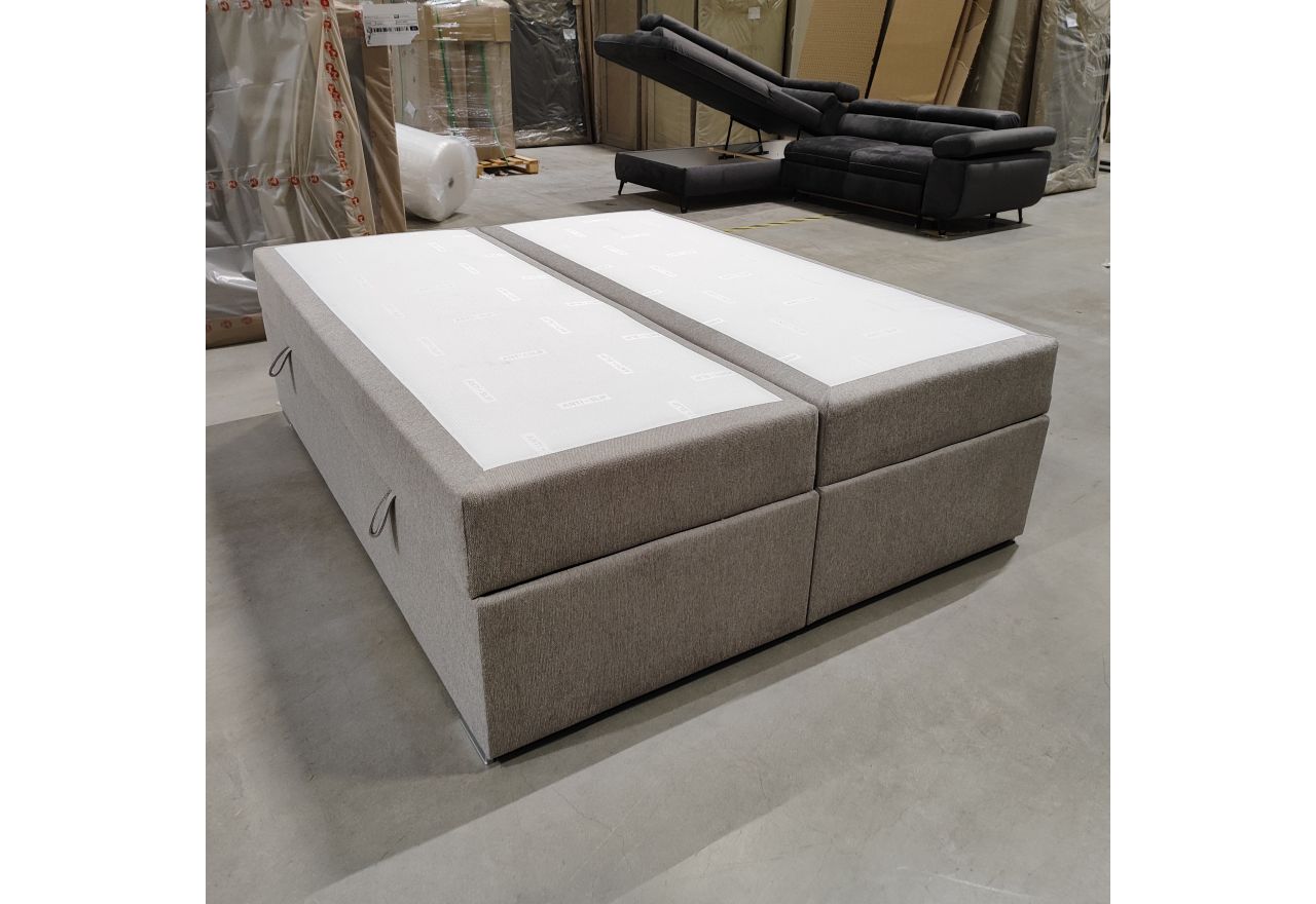 Łóżko kontynentalne bez wezgłowia BESS 160x200 - Matana 17 - beżowy - OUTLETU