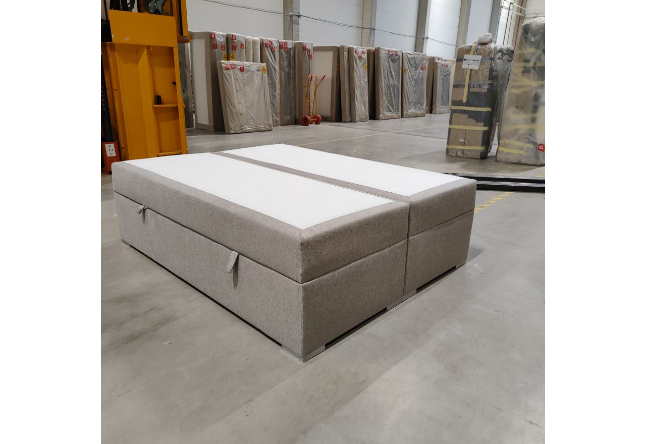 Łóżko kontynentalne bez wezgłowia BESS 160x200 - Matana 17 - beżowy - OUTLETU