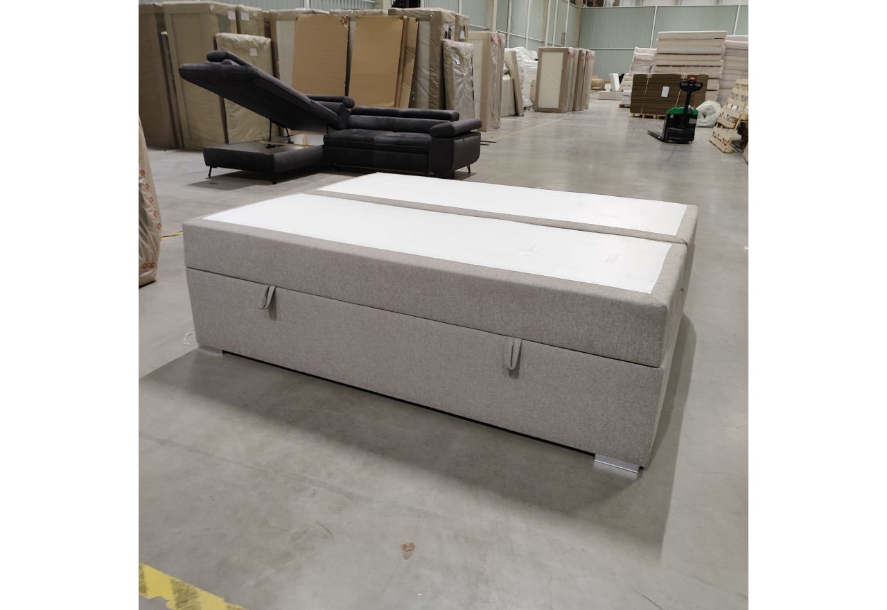 Łóżko kontynentalne bez wezgłowia BESS 160x200 - Matana 17 - beżowy - OUTLETU