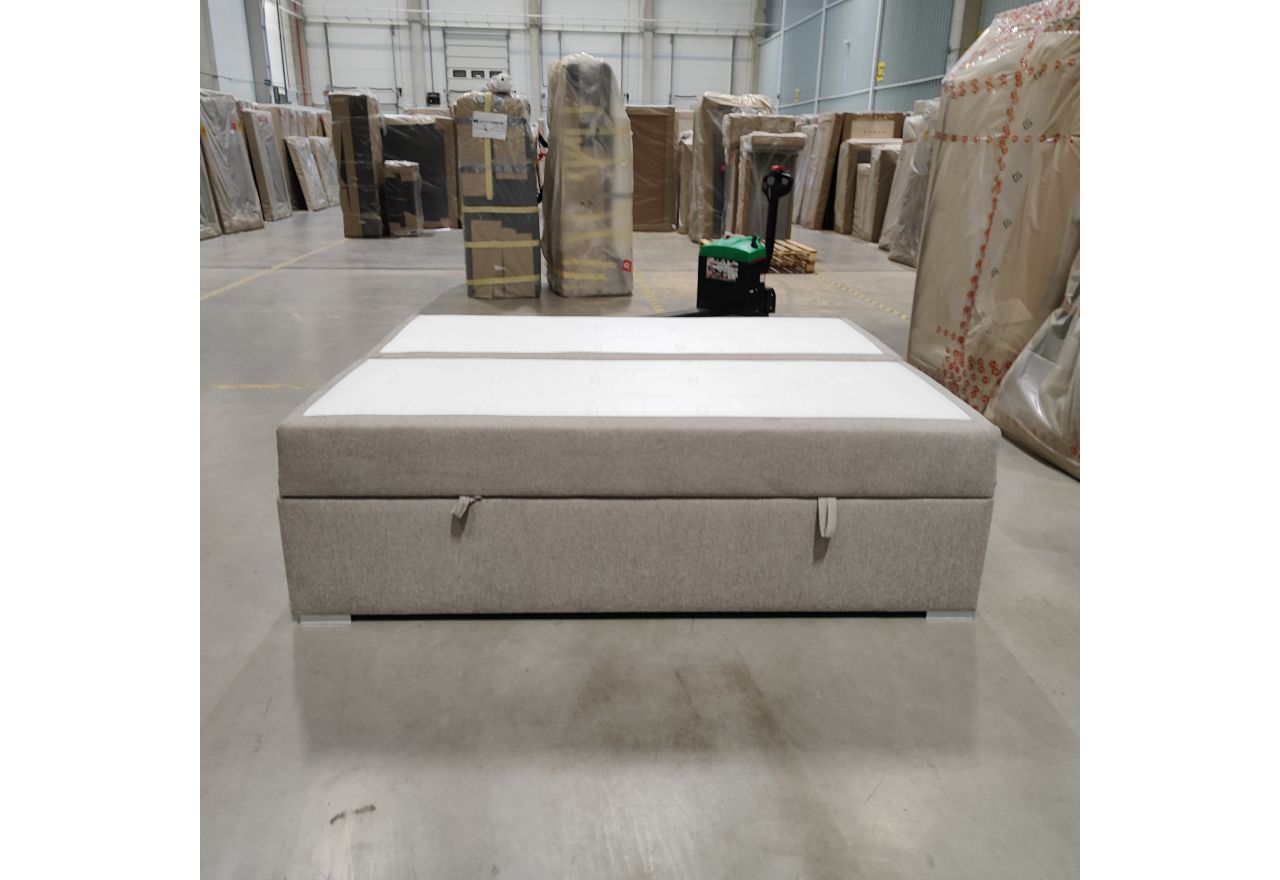 Łóżko kontynentalne bez wezgłowia BESS 160x200 - Matana 17 - beżowy - OUTLETU