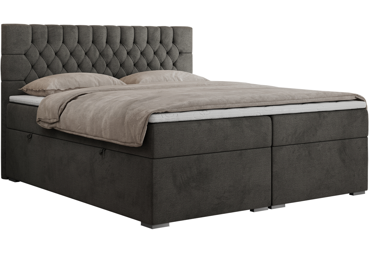 Łóżko kontynentalne PERA 180x200 - Monolith 92 - ciemny szary - OUTLETU