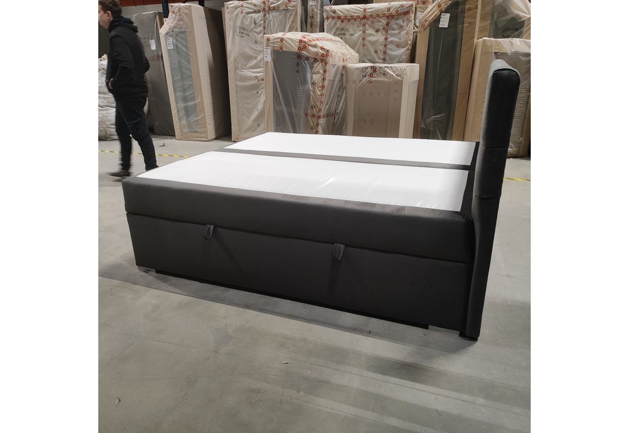 Łóżko kontynentalne PERA 180x200 - Monolith 92 - ciemny szary - OUTLETU