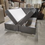 Łóżko kontynentalne PERA 180x200 - Monolith 92 - ciemny szary - OUTLETU