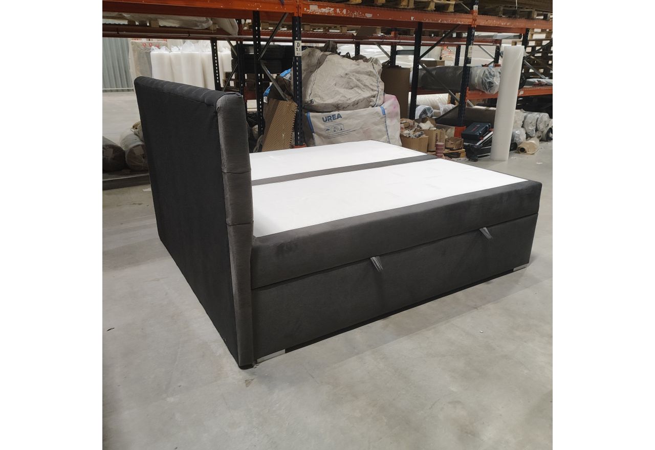 Łóżko kontynentalne PERA 180x200 - Monolith 92 - ciemny szary - OUTLETU